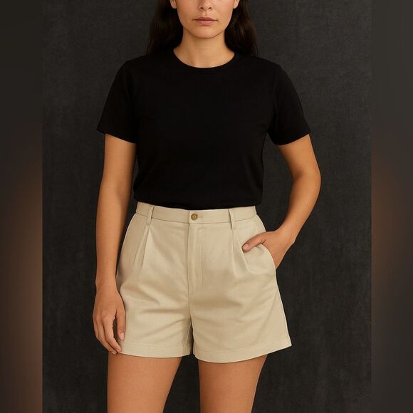 Liz Claiborne Plus Size Mid Rise Shorts Size 16 In Light Tan/Sand New With... - Picture 1 of 12